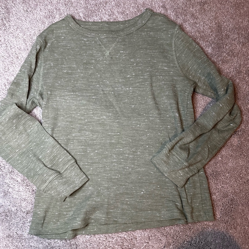 Boys Cat & Jack Olive Knit Long Sleeve Top